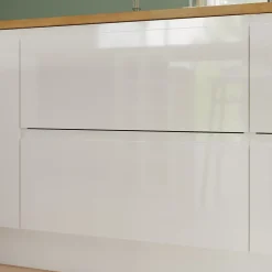 Façade de cuisine 1 tiroir et 2 casseroliers Garcinia blanc brillant l. 80 cm x H. 72 cm GoodHome