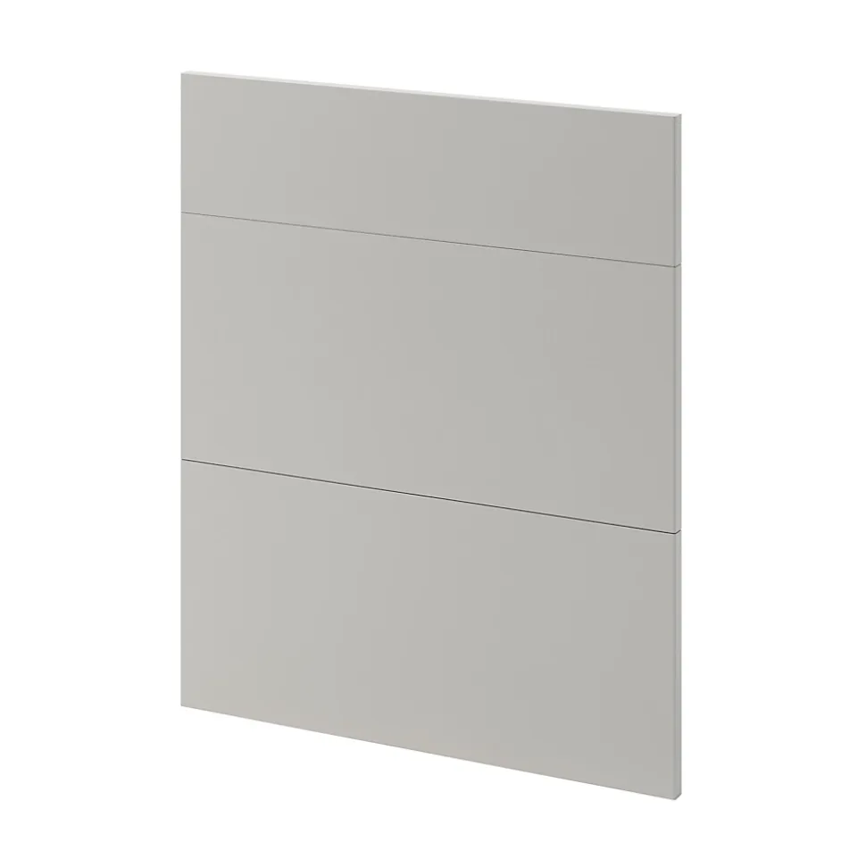 Façade de cuisine 1 tiroir et 2 casseroliers Stevia gris mat l. 60 cm x H. 72 cm GoodHome