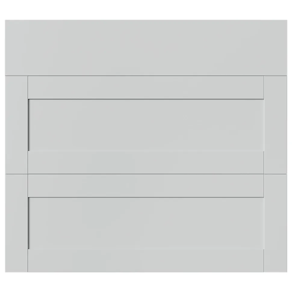 Façade de cuisine 1 tiroir et 2 casseroliers Ash gris mat l. 79,7 cm x H. 71,5 cm GoodHome