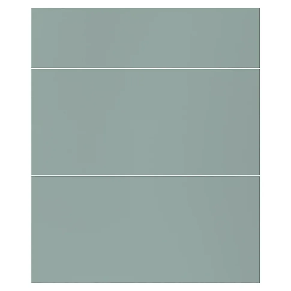 Façade de cuisine 1 tiroir et 2 casseroliers Stevia vert mat l. 60 cm x H. 72 cm GoodHome