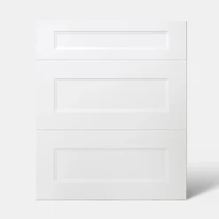 Façade de cuisine 1 tiroir et 2 casseroliers Artemisia blanc mat l. 60 cm x H. 72 cm GoodHome