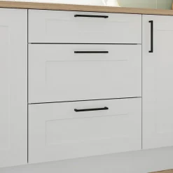 Façade de cuisine 1 tiroir et 2 casseroliers Artemisia blanc mat l. 60 cm x H. 72 cm GoodHome