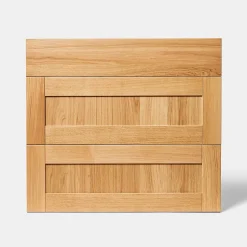 Façade de cuisine 1 tiroir et 2 casseroliers Verbena chêne massif l. 80 cm x H. 72 cm GoodHome