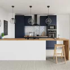 Façade de cuisine 1 tiroir et 2 casseroliers Stevia bleu mat l. 60 cm x H. 72 cm GoodHome