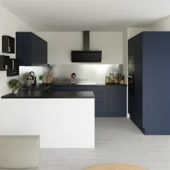 Façade de cuisine 1 tiroir et 2 casseroliers Stevia bleu mat l. 60 cm x H. 72 cm GoodHome