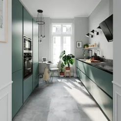 Façade de cuisine 1 tiroir et 2 casseroliers Stevia vert mat l. 80 cm x H. 72 cm GoodHome