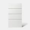 Façade de cuisine 3 tiroirs et 1 casserolier Garcinia blanc brillant l. 40 cm x H. 72 cm GoodHome
