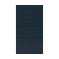 Façade de cuisine 3 tiroirs et 1 casserolier Artemisia bleu mat l. 40 cm x H. 72 cm GoodHome