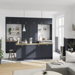 Façade de cuisine hotte / casserolier Artemisia bleu mat l. 60 cm GoodHome