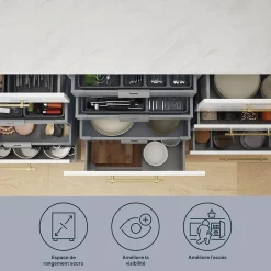 Façade de tiroir intérieur de cuisine Soto gris anthracite l. 100 cm GoodHome