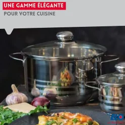 Faitout 14 cm haut en acier inoxydable sans PFAS Elo Brillant