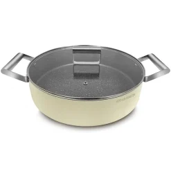 Faitout bas en aluminium forgé 24 cm Crème Arthur Martin AM6523