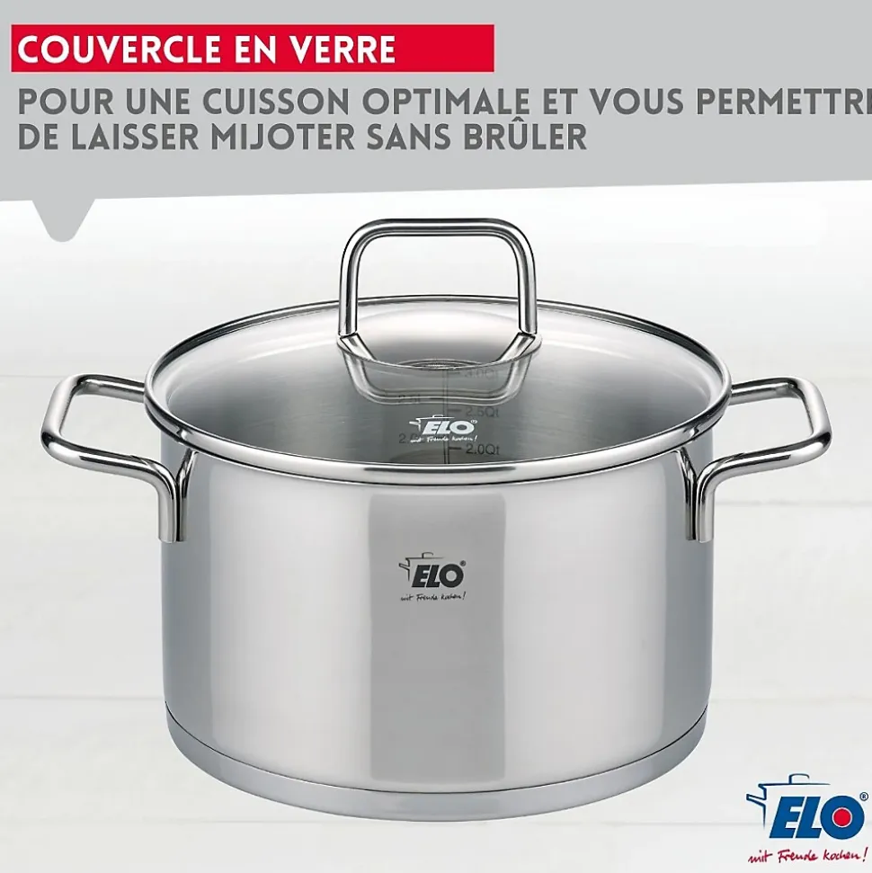 Faitout en inox 26 cm de 9,5 litres Elo Citrin