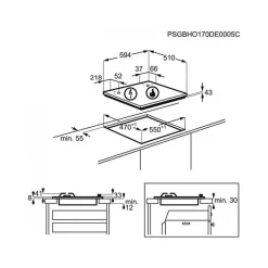 FAURE Table de cuisson gaz 4 brûleurs dont 1 rapide 3 kW - FGH62414WA