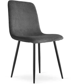 Fauteuil de salon VALORA RIFT en velours côtelé gris (x3)