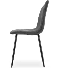 Fauteuil de salon VALORA RIFT en velours côtelé gris (x3)