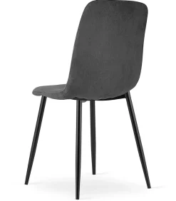 Fauteuil de salon VALORA RIFT en velours côtelé gris (x3)