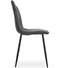 Fauteuil de salon VALORA RIFT en velours côtelé gris (x3)