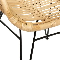 Fauteuil en rotin et acier Atmosphera Koeta beige