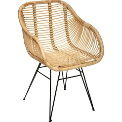 Fauteuil en rotin et acier Atmosphera Koeta beige