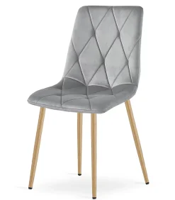 Fauteuil en velours VALORA TYRA - Gris clair élégant pour salon x 3