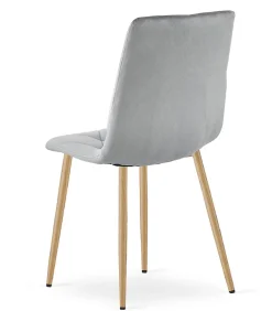 Fauteuil en velours VALORA TYRA - Gris clair élégant pour salon x 3