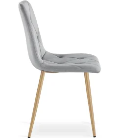 Fauteuil en velours VALORA TYRA - Gris clair élégant pour salon x 3