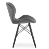 Fauteuil en velours VALORA WAKO - Design gris moderne avec pieds noirs x2