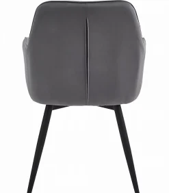 Fauteuil pivotant VALORA LUKK360 en velours gris foncé pour salon, cuisine, salle à manger