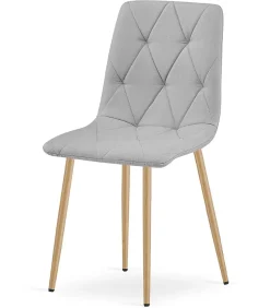 Fauteuil rembourré VALORA TYRA - Tissu gris clair élégant x 4