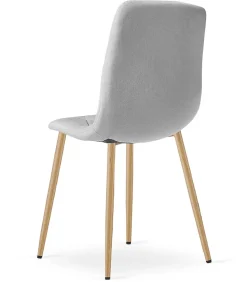 Fauteuil rembourré VALORA TYRA - Tissu gris clair élégant x 4