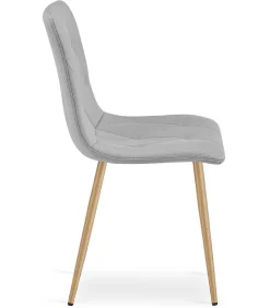 Fauteuil rembourré VALORA TYRA - Tissu gris clair élégant x 4