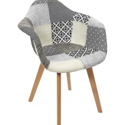 Fauteuil scandinave Patchwork (Lot de 2) Gris