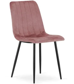 Fauteuil VALORA JEWA - Élégant revêtement en velours rose pour salon, cuisine, salle à manger CODE 4080