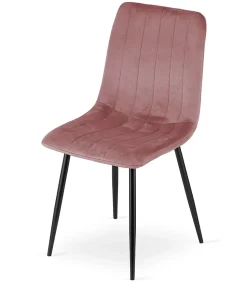 Fauteuil VALORA JEWA - Élégant revêtement en velours rose pour salon, cuisine, salle à manger CODE 4080