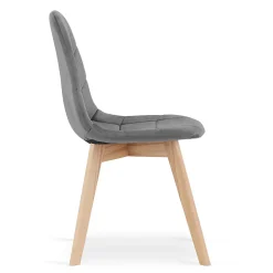 Fauteuil Valora NUUC en velours gris foncé, assise confortable pour le salon
