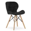 Fauteuil Valora WAKO en velours noir, design moderne pour le salon