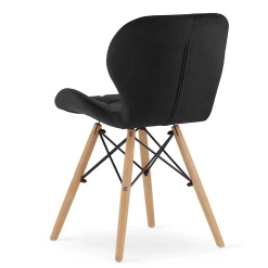 Fauteuil Valora WAKO en velours noir, design moderne pour le salon