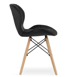 Fauteuil Valora WAKO en velours noir, design moderne pour le salon