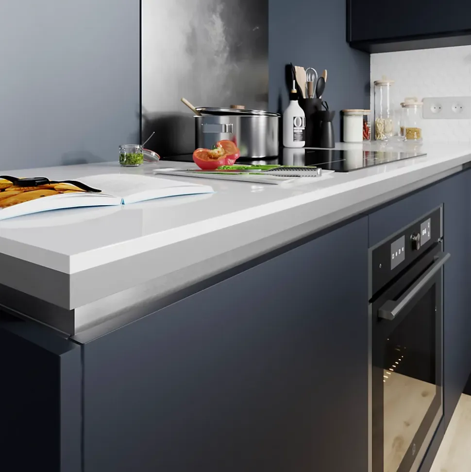 Faux rail de tiroir pour lave-vaisselle acier brossé L. 59,7 cm Caraway Innovo GoodHome