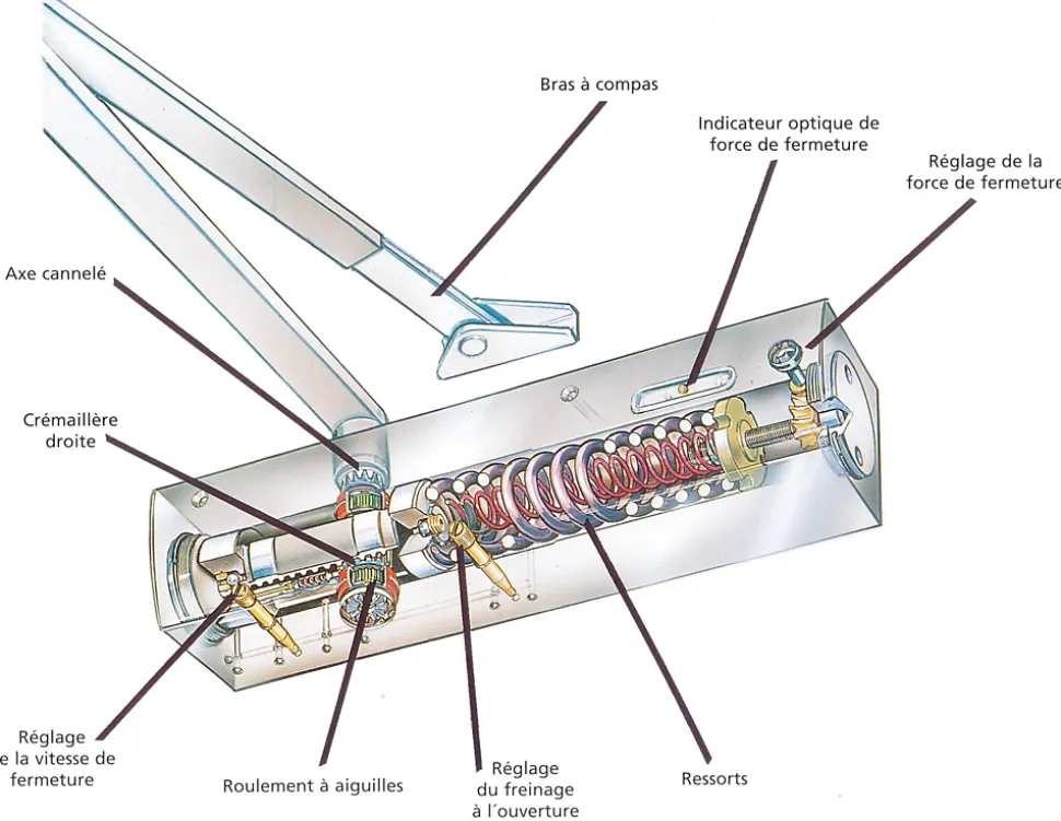 Ferme-porte TS 2000 NV corps seul RAL 9005 - GEZE - 205 324