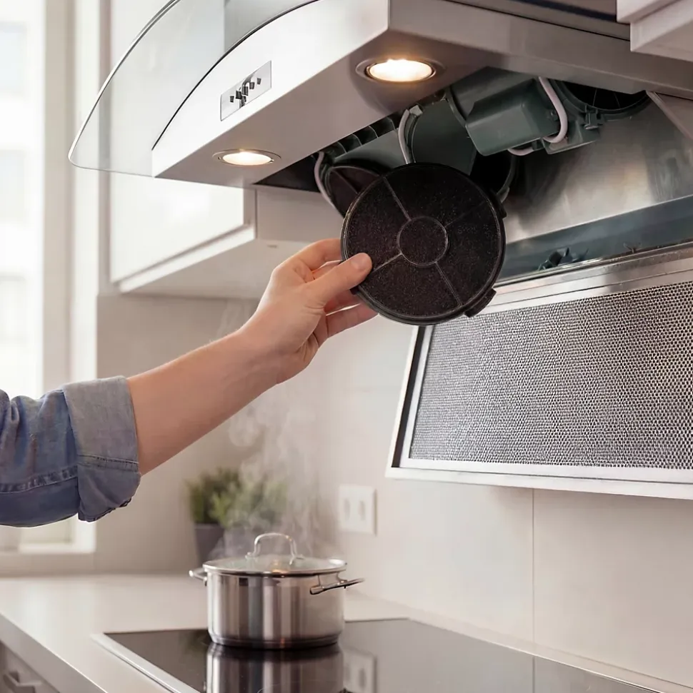 Filtres à charbon rond CARBFILT4 Ø 13,2 cm noir, 2 pièces