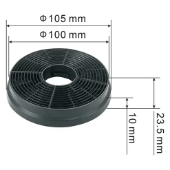 Filtres à charbon rond Cooke & Lewis CARBFILT22 Ø10,5 cm noir, 2 pièces