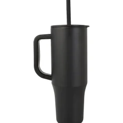 Floso - Mug avec paille BRADY Noir uni (Taille unique)