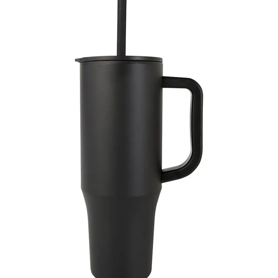 Floso - Mug avec paille BRADY Noir uni (Taille unique)