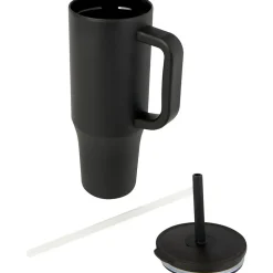Floso - Mug avec paille BRADY Noir uni (Taille unique)