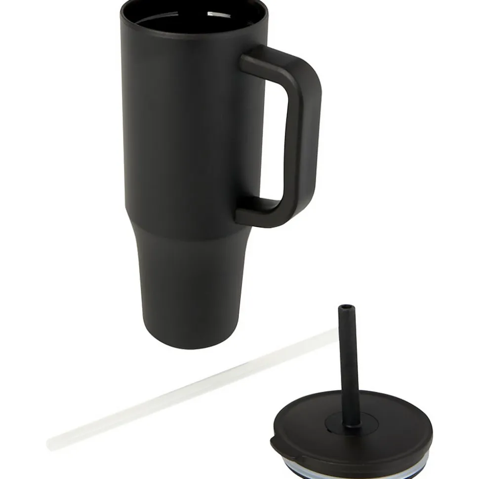 Floso - Mug avec paille BRADY Noir uni (Taille unique)