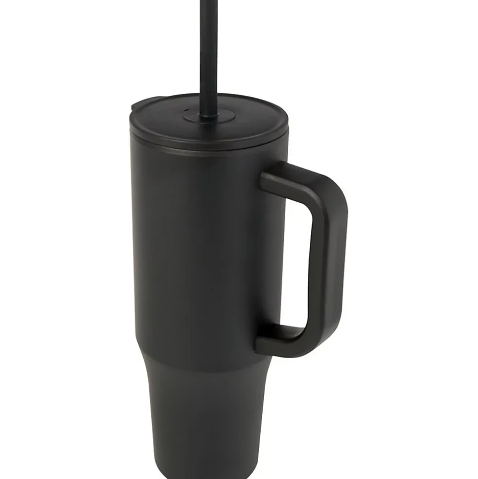 Floso - Mug avec paille BRADY Noir uni (Taille unique)
