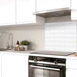 Fond de hotte effet brossé Lahti blanc l. 60 cm x H. 70 cm x ép. 3 mm