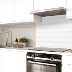 Fond de hotte effet brossé Lahti blanc l. 90 cm x H. 70 cm x ép. 3 mm